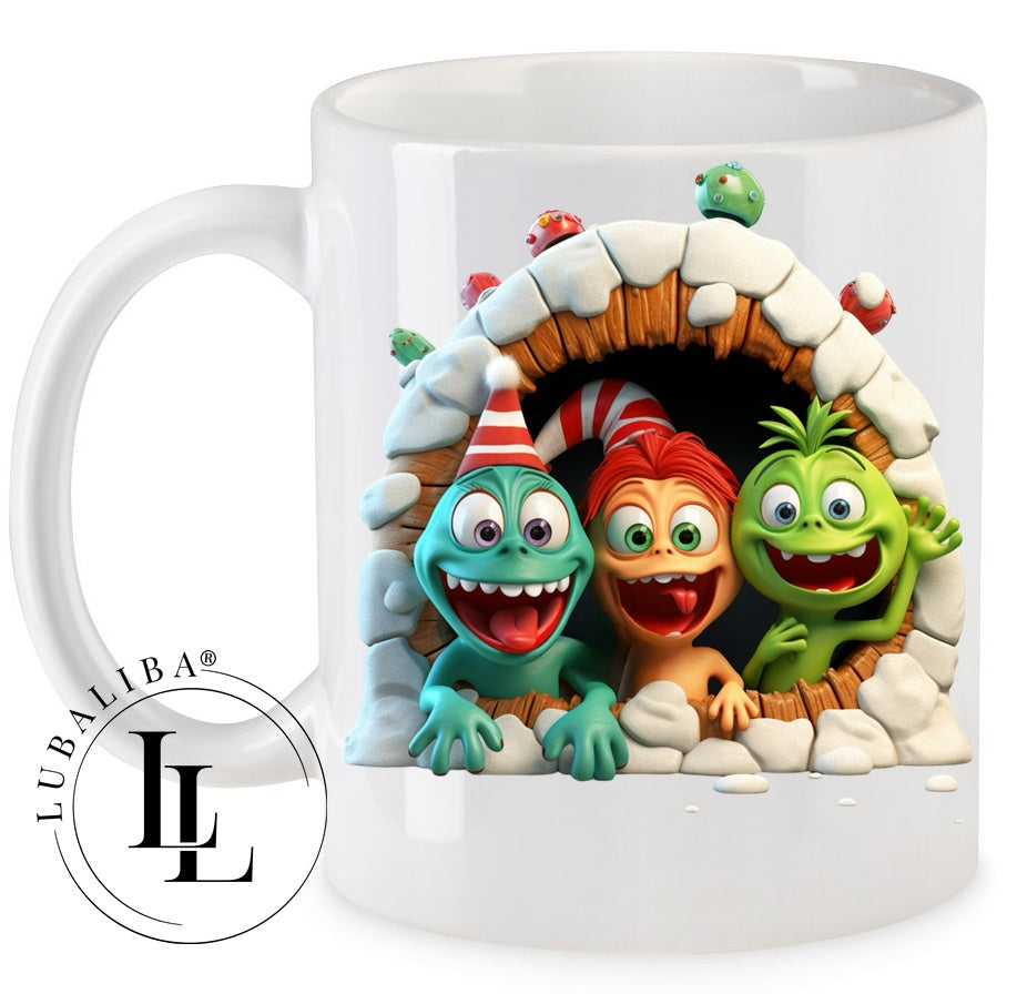 Tasse " 3D- Optik Winter Dribble Freunde" ArtNr.: CAU
